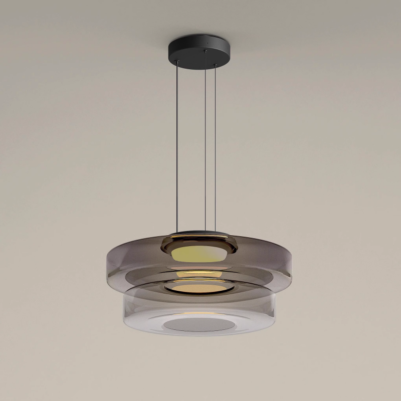 Glazen Hanglamp Bolvorm Minimalistisch Design Eetkamer Woonkamer Keuken Modern Interieur Amber Groen Grijs | Sulvida