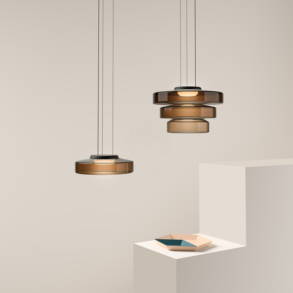 Glazen Hanglamp Bolvorm Minimalistisch Design Eetkamer Woonkamer Keuken Modern Interieur Amber Groen Grijs | Sulvida