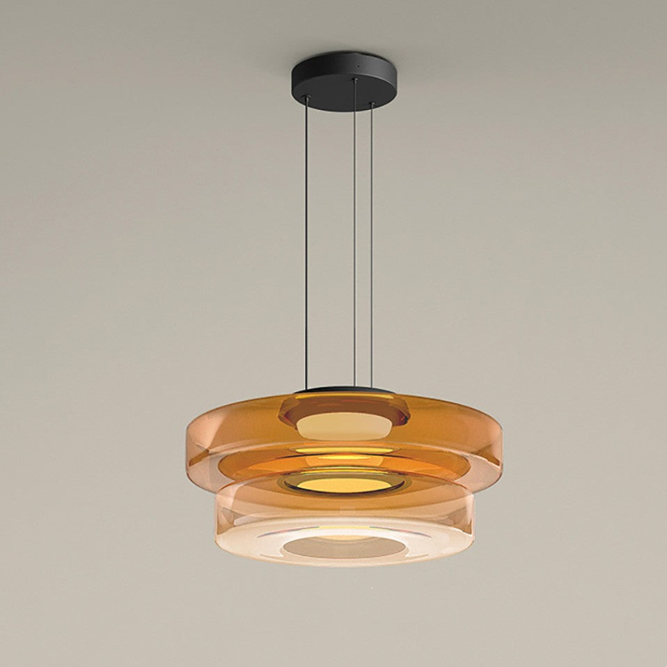Glazen Hanglamp Bolvorm Minimalistisch Design Eetkamer Woonkamer Keuken Modern Interieur Amber Groen Grijs | Sulvida