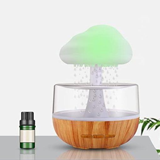 Bureauhumidifier Regenwolk Aromatherapie Diffuser Zen Nachtlampje Paddenstoel Design Luchtbevochtiger | Sulvida