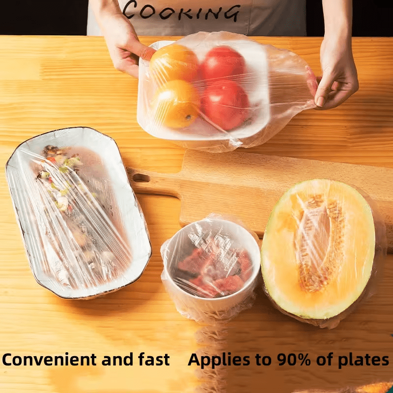 1000 couvre-bols élastiques réutilisables en PE, à cordon, transparents, pour conserver les aliments en cuisine | Sulvida
