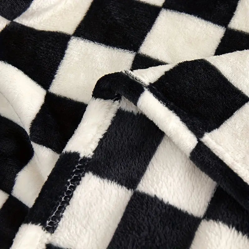 Geruite Plaid Deken Zacht Warm Woonplaid Bank Slaapkamer Fleece Woonkamer Wollen Overslag Decoratief | Sulvida