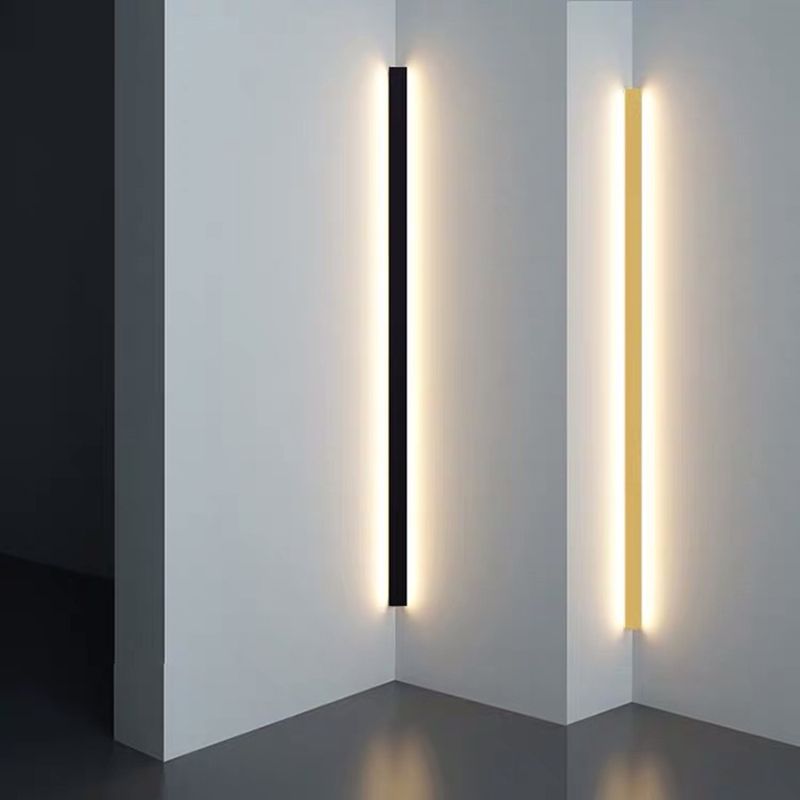 Minimalistische Wandlamp Metaal Acryl LED 60-120cm Slaapkamer Woonkamer Modern Design Zwart Wit Goud | Sulvida