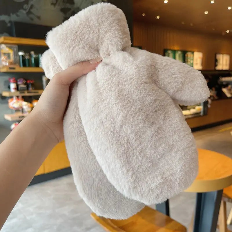 Pluche Winterhandschoenen Warm & Zacht Fluffy Wanten Voor Dames Heren Dikke Fleece Outdoor Handschoenen | Sulvida