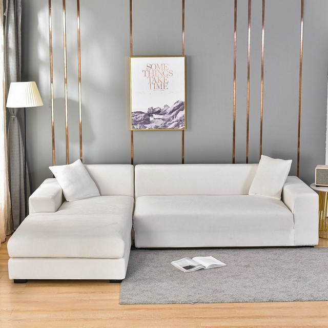 Elastische Bankhoes Fluweel Volledige Bescherming 1-4 Zits Wasbaar Vlekbestendig Huisdieren Stretch Sofa Cover | Sulvida