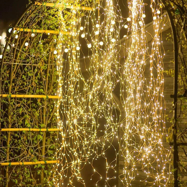 Kerstverlichting Waterval met 600 LED Lampjes - 8 Standen - Zilver Lampjesring Decoratie Feestverlichting | Sulvida