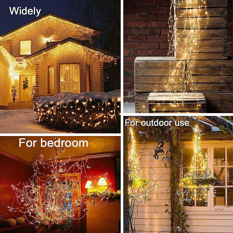 Kerstverlichting Waterval met 600 LED Lampjes - 8 Standen - Zilver Lampjesring Decoratie Feestverlichting | Sulvida