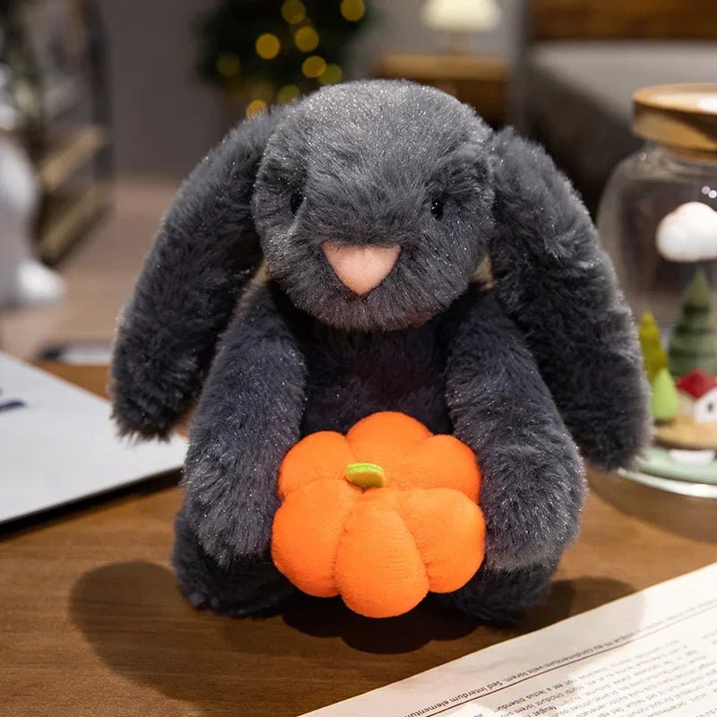 Pluche Halloween Knuffel met Pompoenmotief – Zachte Pluche Pop met Dierenoortjes voor Feestdecoratie | Sulvida