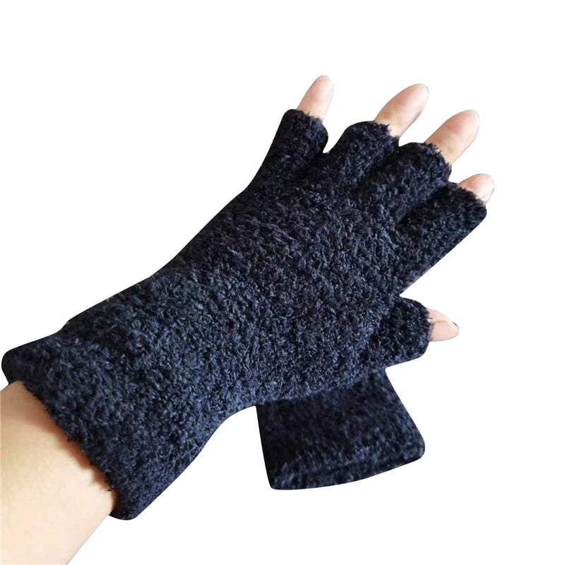 Gebreide Vingerloze Handschoenen – Warme Halfvingerhandschoenen voor Winter – Zachte Fleece Voering Dames | Sulvida