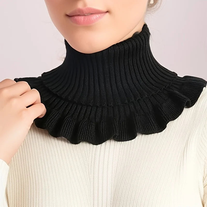 Gebreide Colsjaal voor Dames Elegante Halsverwarmende Kraag Winteraccessoire Gehaakte Nekverwarmer Sjaal | Sulvida