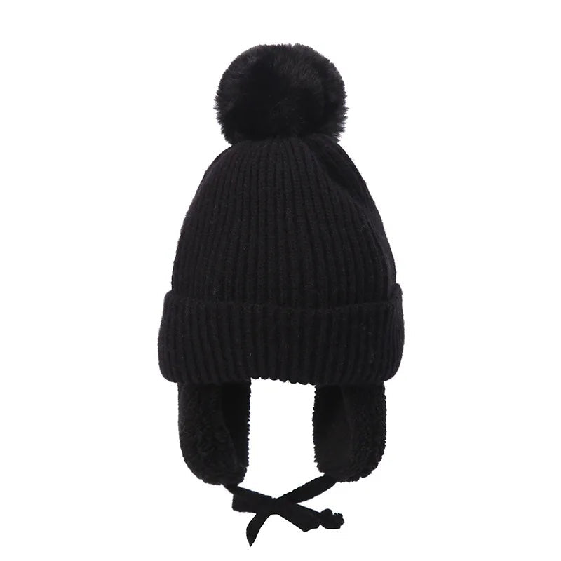 Gebreide kindermuts met oorflappen – warme winterbeanie voor peuters en kinderen 2-8 jaar – zachte muts | Sulvida