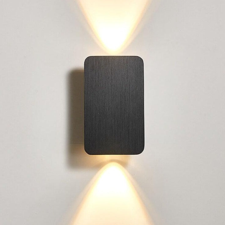 Minimalistische Wandlamp Aluminium 2-Lichts LED Rechthoekig Vlak Paneel Scandinavisch Interieur Gang Slaapkamer | Sulvida