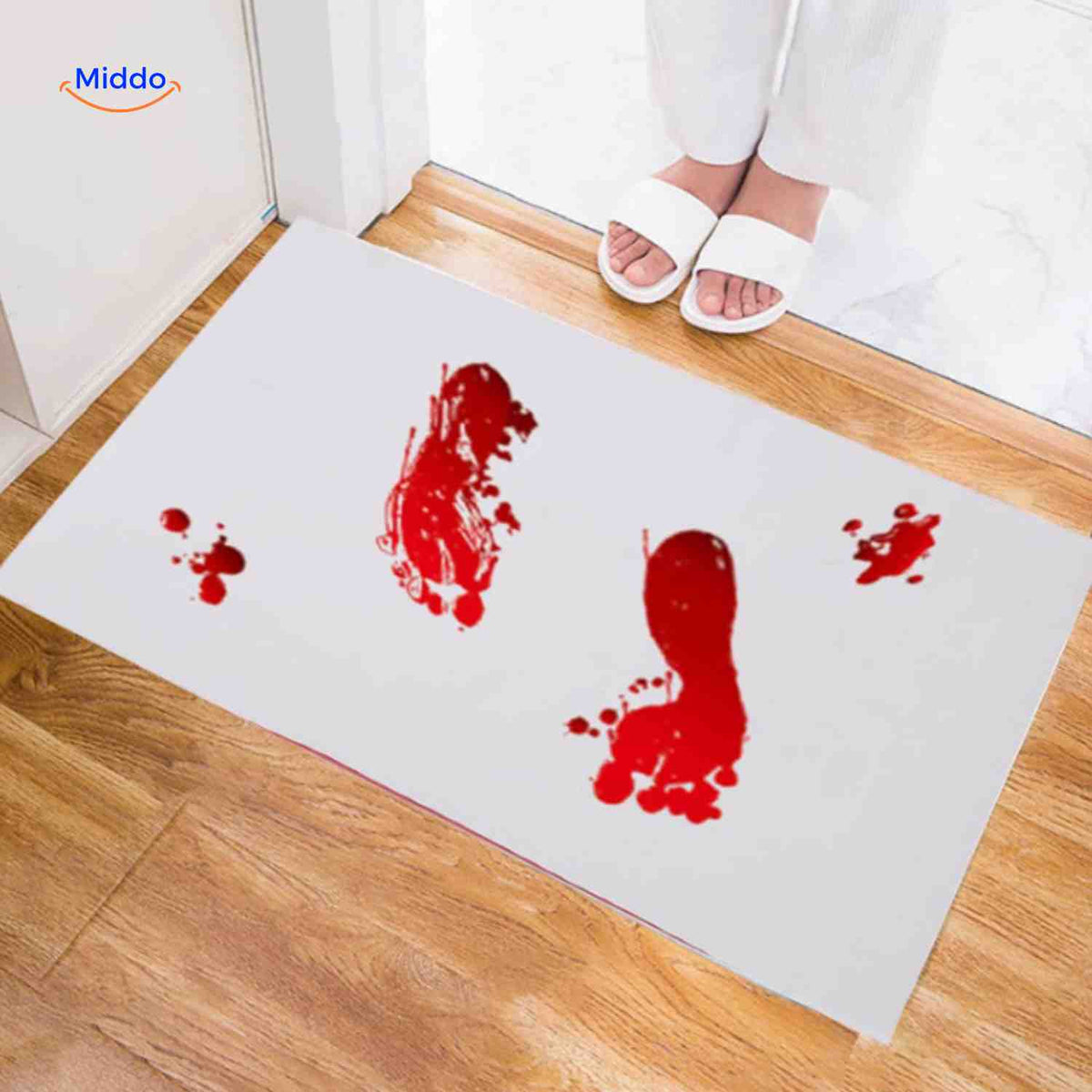 Kleurveranderende badmat wit naar rood bij watercontact herbruikbaar antislip voor badkamer douche en Halloween | Sulvida