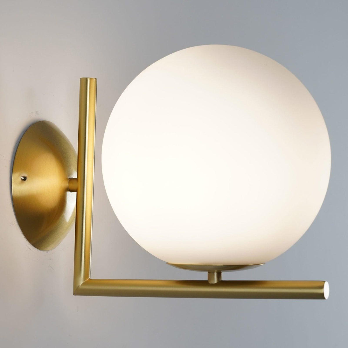 Wandlamp Geblazen Opaalglas Minimalistisch Goudkleurig Zwart Fitting E27 Modern Design Woonkamer Slaapkamer | Sulvida