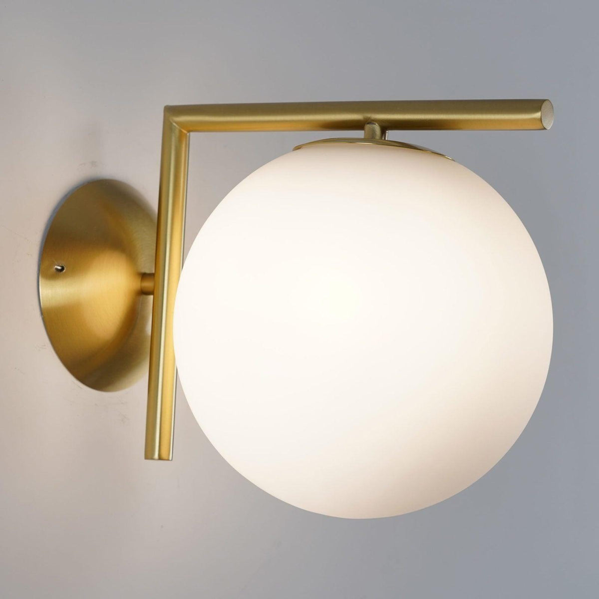 Wandlamp Geblazen Opaalglas Minimalistisch Goudkleurig Zwart Fitting E27 Modern Design Woonkamer Slaapkamer | Sulvida