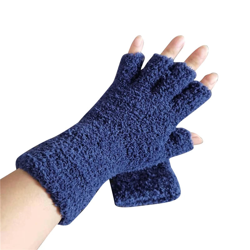 Gebreide Vingerloze Handschoenen – Warme Halfvingerhandschoenen voor Winter – Zachte Fleece Voering Dames | Sulvida