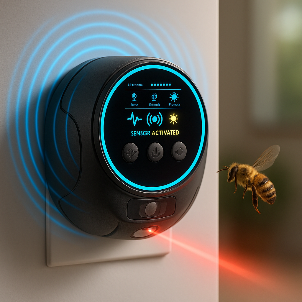 Ultrasone Insectenverjager 360° Bescherming tegen Bijen Wespen Muggen Vliegen Plug-in Stopcontact Ongediertebestrijding | Sulvida