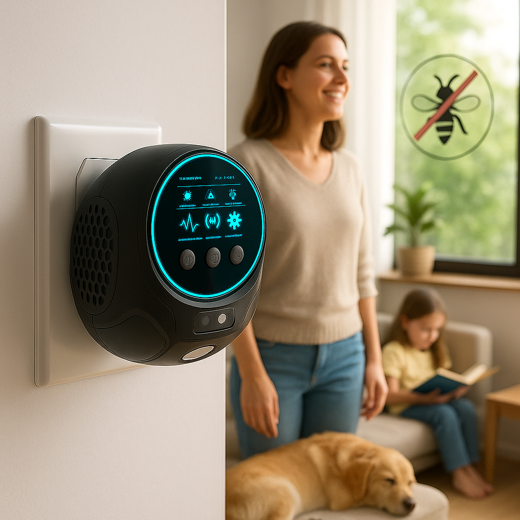 Ultrasone Insectenverjager 360° Bescherming tegen Bijen Wespen Muggen Vliegen Plug-in Stopcontact Ongediertebestrijding | Sulvida