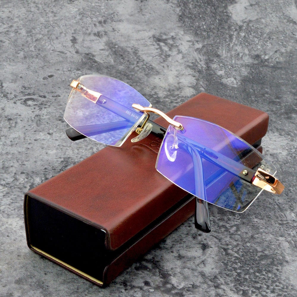 Multifocale Leesbril Titanium met Blauwlichtfilter Progressieve Glazen voor Lezen Afstand en Beeldschermwerk | Sulvida