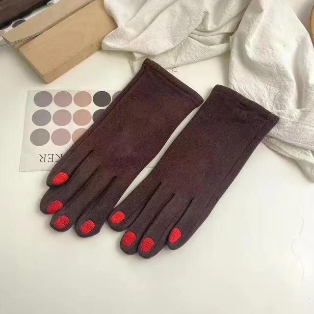 Touchscreen Winterhandschoenen met Nagellak Design – Warme Fleece Gevoerde Handschoenen voor Dames Winter | Sulvida