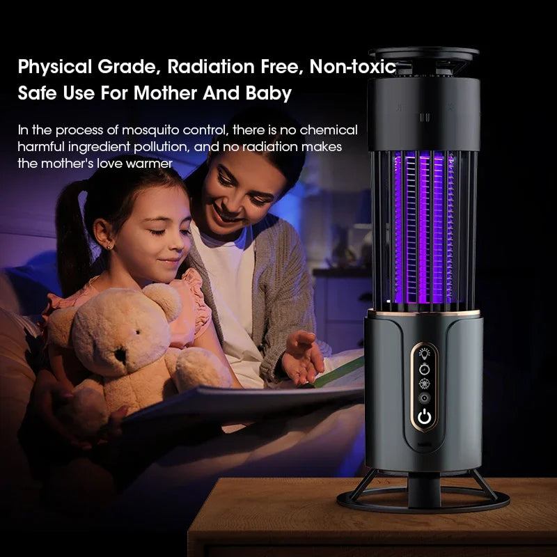 Piège électrique à moustiques avec portée à 360°, lumière UV, lampe anti-insectes sans produits chimiques, piège à moustiques et à mouches pour l’intérieur et la chambre - Sulvida