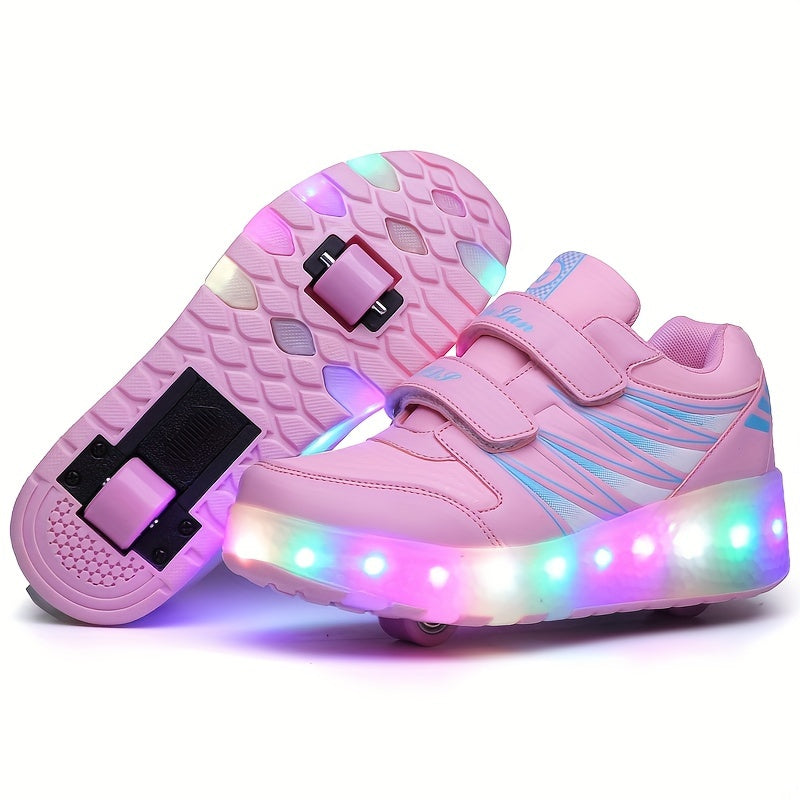 Rollerskates voor Kinderen met LED-Verlichting & Afneembare Wielen | Comfortabele Sneakers voor Actieve Beweging | Sulvida