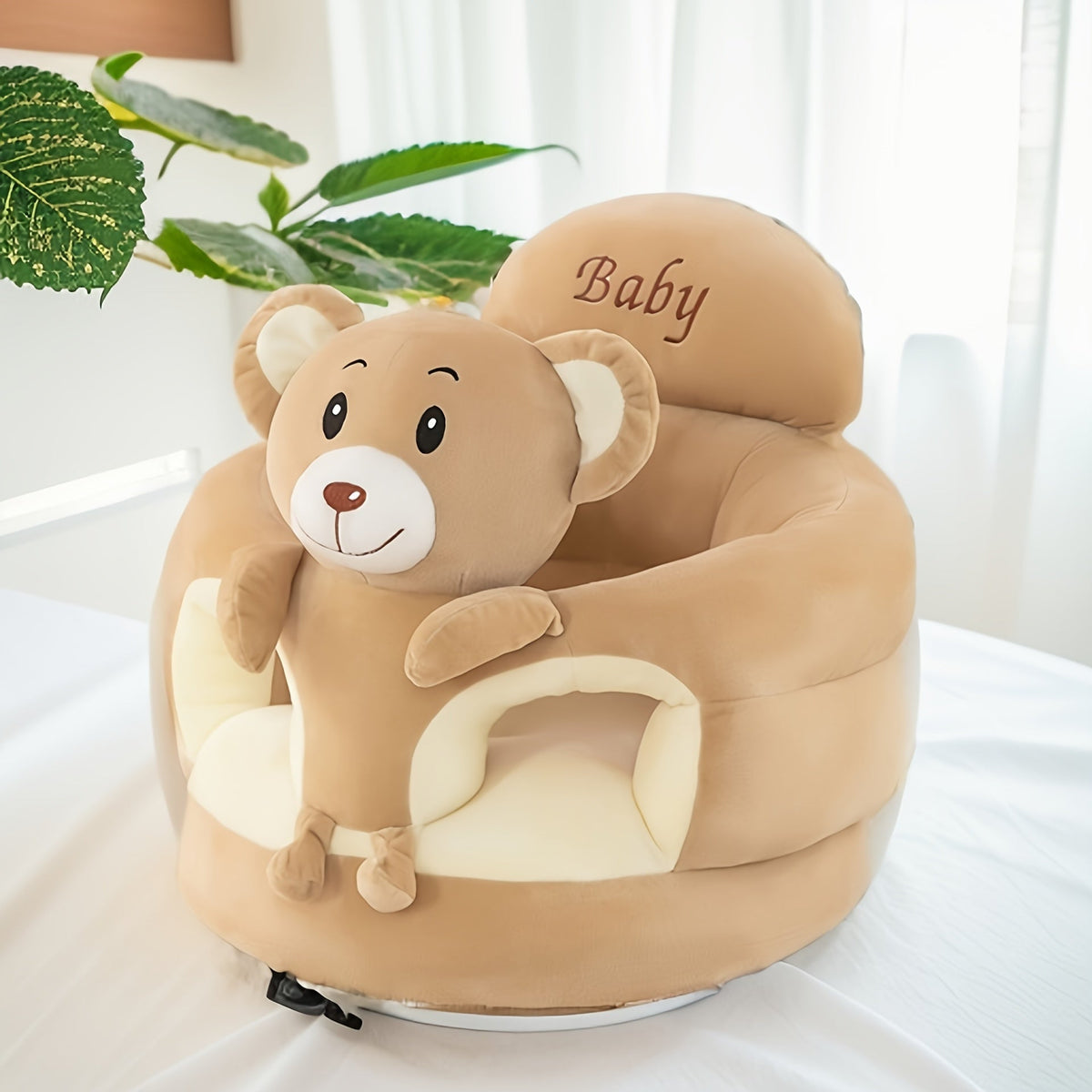 Babyzitstoeltje Pluche met Stevig Rugkussen voor Zitsteun Peuters Beestjes Decoratief Comfortabel Zacht | Sulvida