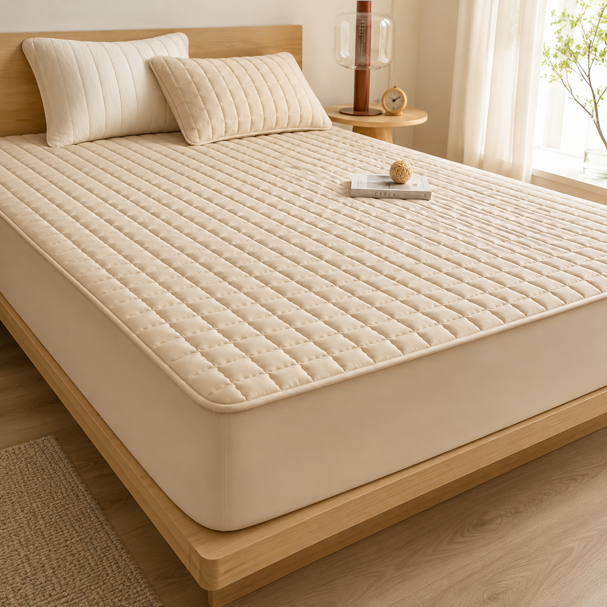 Waterdicht Matrasbeschermers Molton met Zachte Vulling 30 cm Hoog voor Eenpersoonsbed Tweepersoonsbed | Sulvida