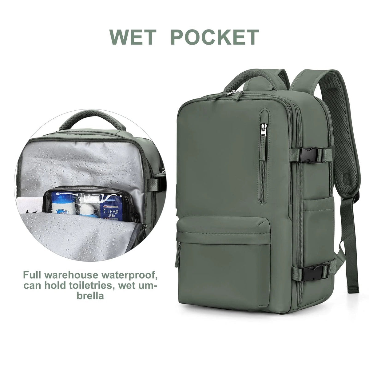 Reisrugzak 35L Multifunctioneel Waterdicht met USB-Poort en Diefstalbeveiliging – Uniseks Reis Wandel Rugtas | Sulvida