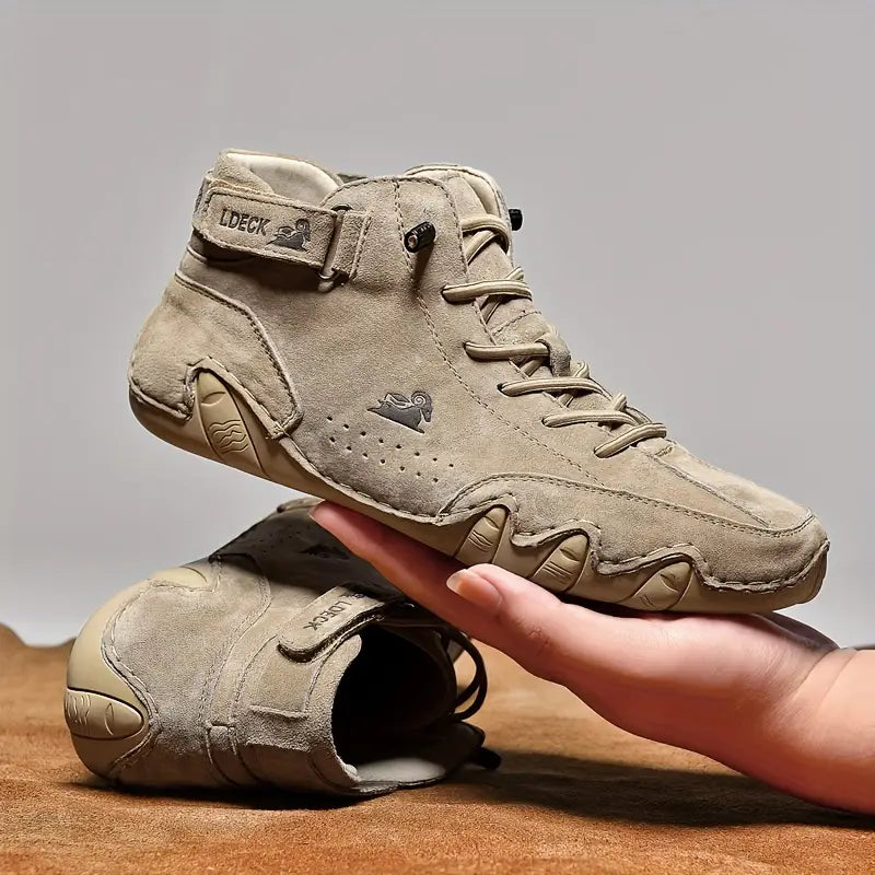 Waterdichte Herenschoenen Hoog met Elastische Sluiting Modern Stoer Ontwerp Leer Comfortabel Casual Dagelijks | Sulvida