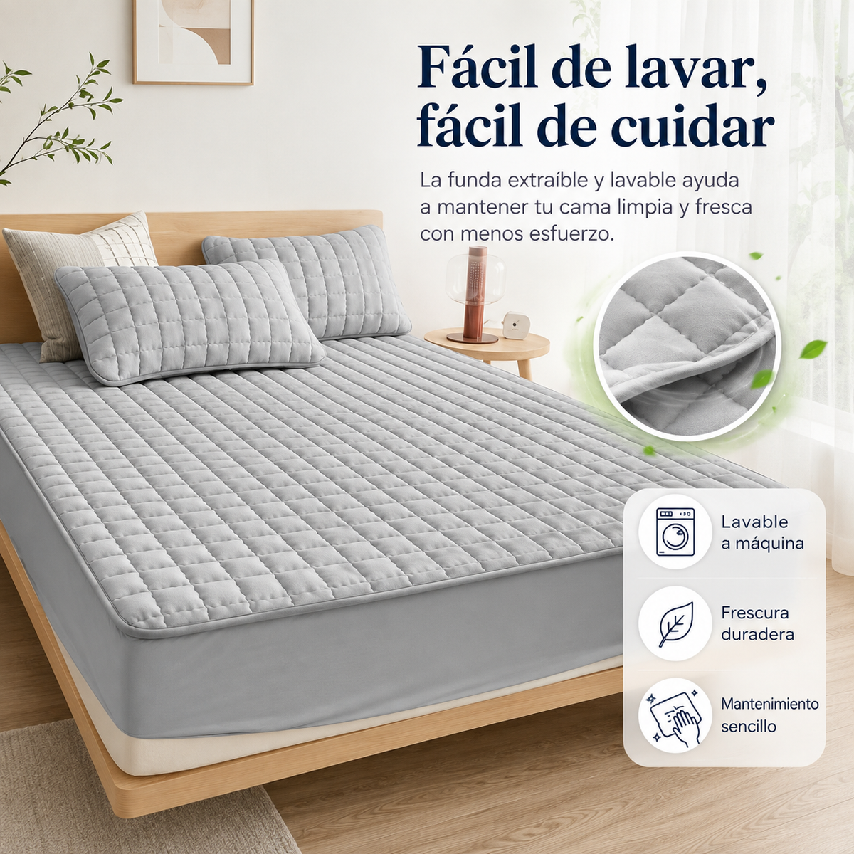 Waterdicht Matrasbeschermers Molton met Zachte Vulling 30 cm Hoog voor Eenpersoonsbed Tweepersoonsbed | Sulvida