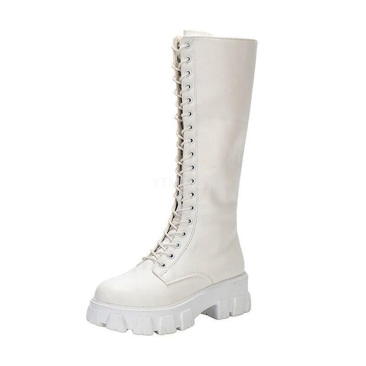 Bottes confortables avec soutien orthopédique, lacets, semelle compensée et fermeture éclair latérale, chaussures pour femme, automne-hiver | Sulvida