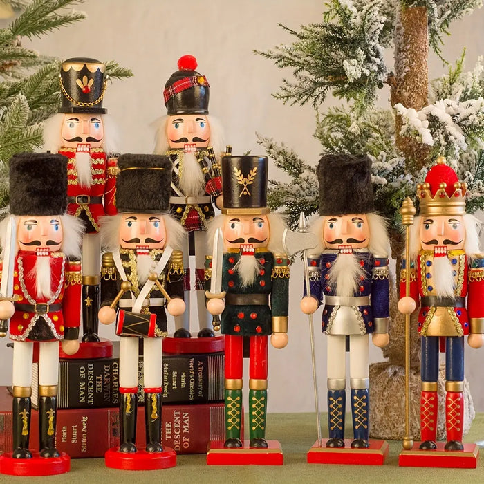 Houten Notenkraker Soldaat Kerstdecoratie Traditioneel Ambachtelijk Figuur voor Tafel en Vensterbank | Sulvida