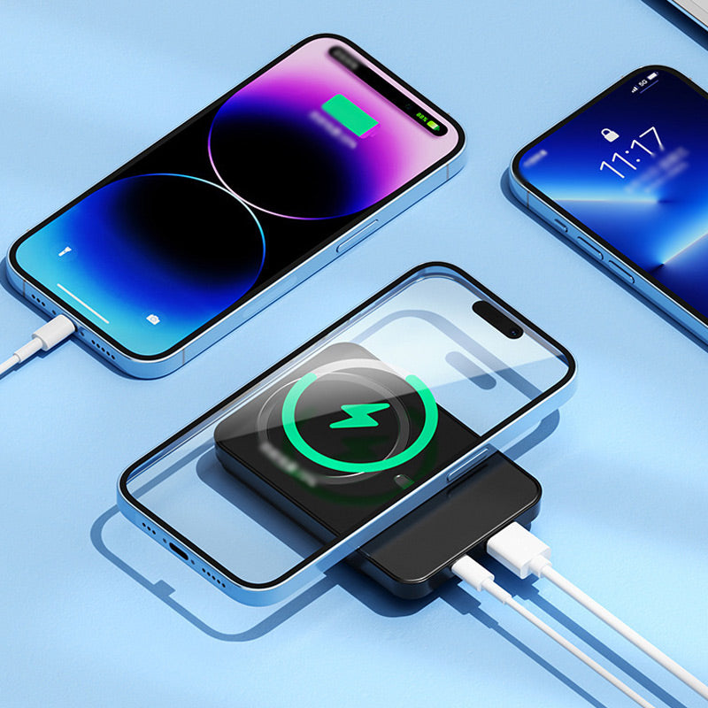 Powerbank 20.000mAh Ultra-Compact Draadloos Opladen Snellader 22,5W Drie Apparaten Tegelijk LED-Display | Sulvida