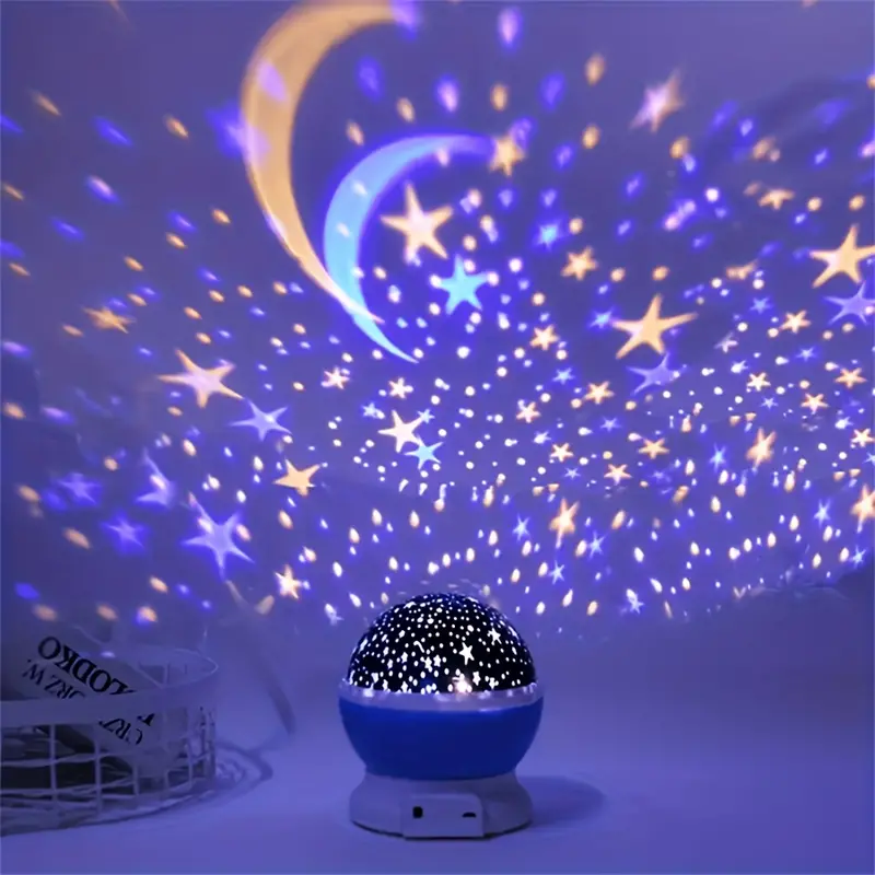 Sterrenprojectie Nachtlampje met Muziek voor Kinderkamer Sfeerverlichting Roterende Projectielamp USB | Sulvida