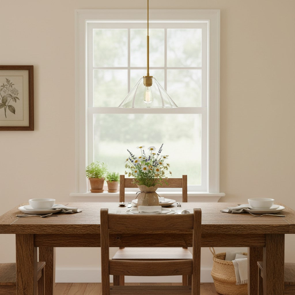 Glazen Hanglamp Kegelvorm voor Keuken Eetkamer Woonkamer Industriële Stijl Metalen Armatuur Designverlichting | Sulvida
