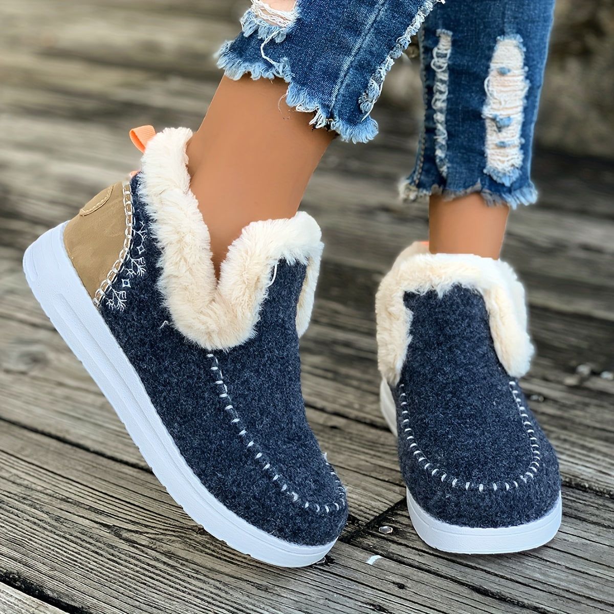 Chaussons pour femme avec semelle antidérapante en PU et doublure douce en peluche, chauds pour l’hiver, pour l’intérieur | Sulvida