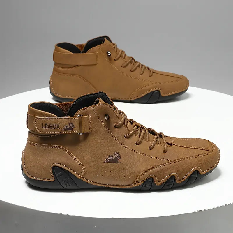 Waterdichte Herenschoenen Hoog met Elastische Sluiting Modern Stoer Ontwerp Leer Comfortabel Casual Dagelijks | Sulvida