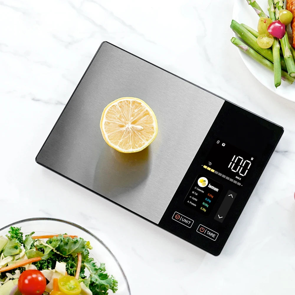 Balance alimentaire connectée avec valeurs nutritionnelles – capacité de 5 kg – Bluetooth, application Bluetooth, balance de cuisine | Sulvida