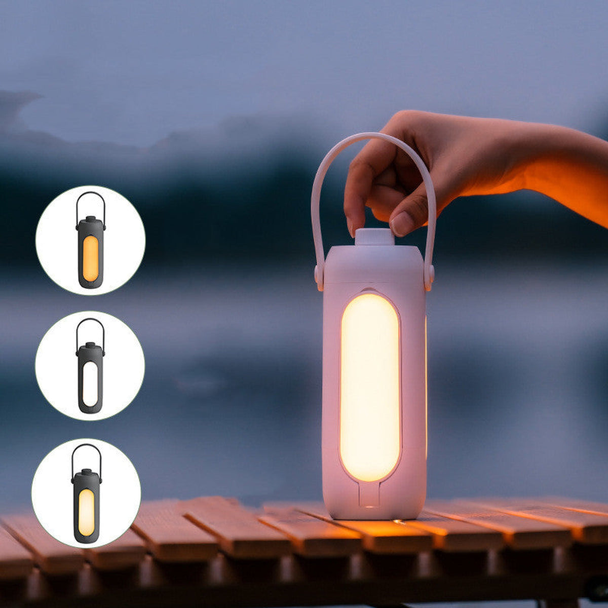 Draagbare LED-lamp oplaadbaar met zaklamp voor binnen en buiten 720 lumen dimbaar licht camping wandelen | Sulvida
