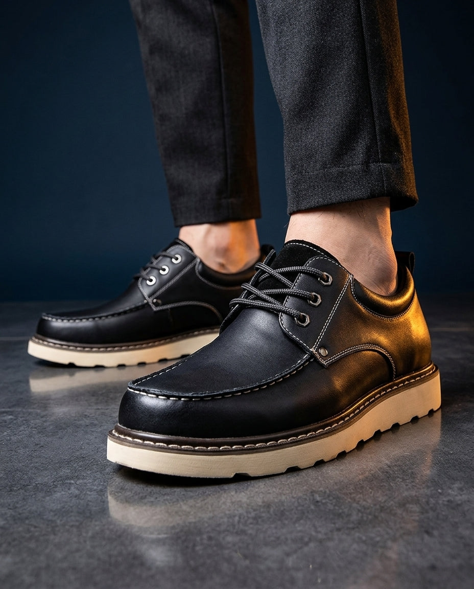 Leren Mocassin Herenschoenen Gevoerd Casual Dagelijks Rubber Zool Bruin Zwart Comfortabel Maat 40-48 | Sulvida