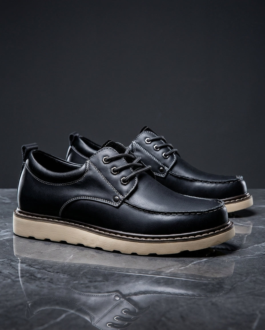 Leren Mocassin Herenschoenen Gevoerd Casual Dagelijks Rubber Zool Bruin Zwart Comfortabel Maat 40-48 | Sulvida