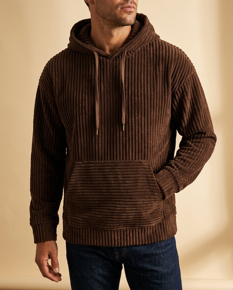 Geribd Corduroy Hoodie Heren Zachte Trui met Capuchon Casual Stijl Vest Jacket Comfortabele Herenkleding | Sulvida
