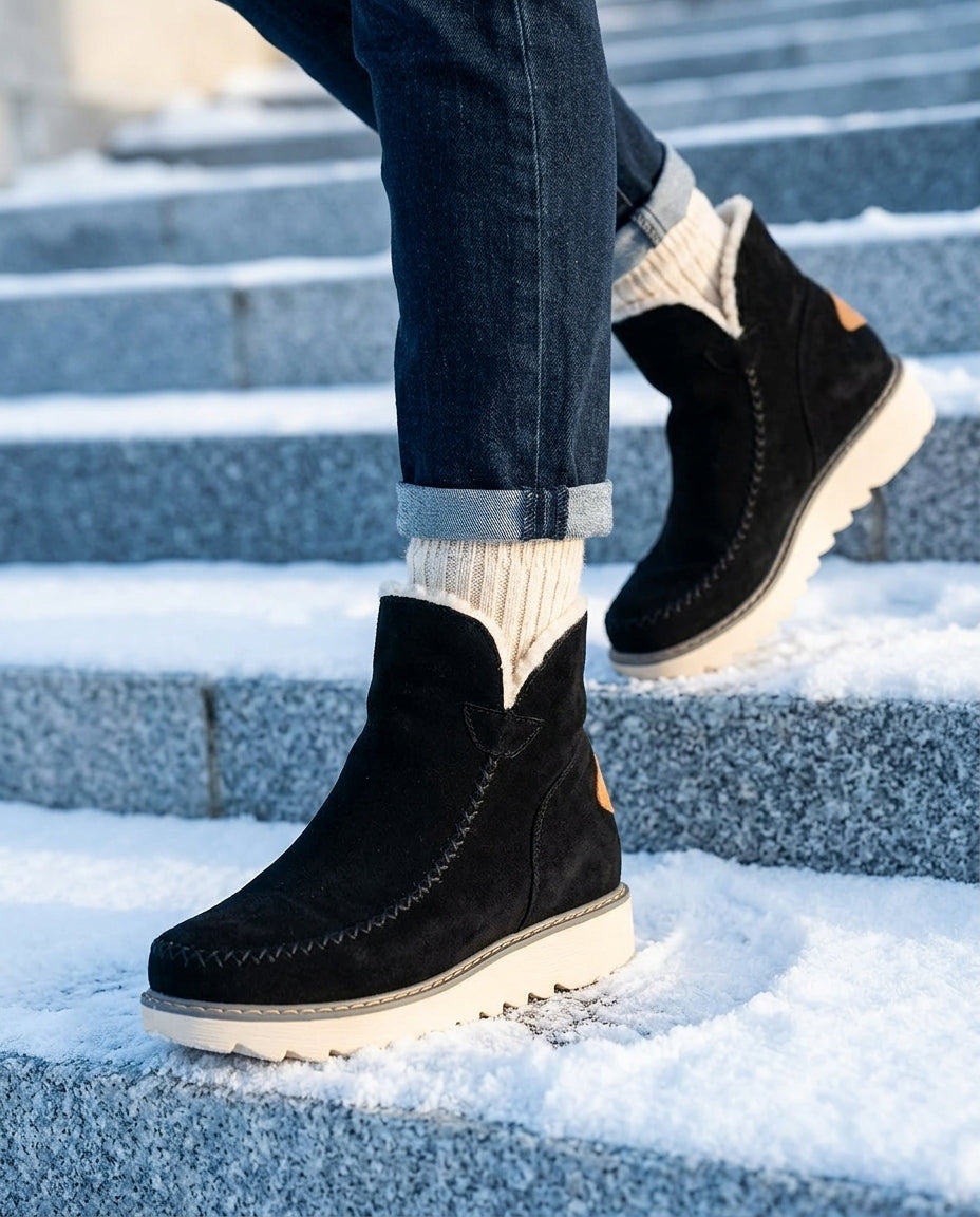 Gevoerde winterlaarzen voor dames antislip warm comfortabel herfst winter dagelijks gebruik ankle boots | Sulvida
