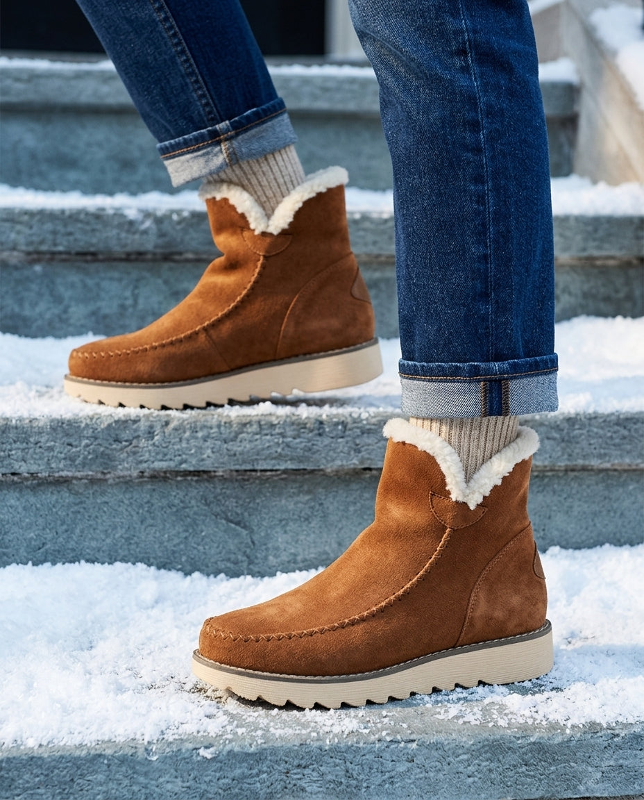 Gevoerde winterlaarzen voor dames antislip warm comfortabel herfst winter dagelijks gebruik ankle boots | Sulvida