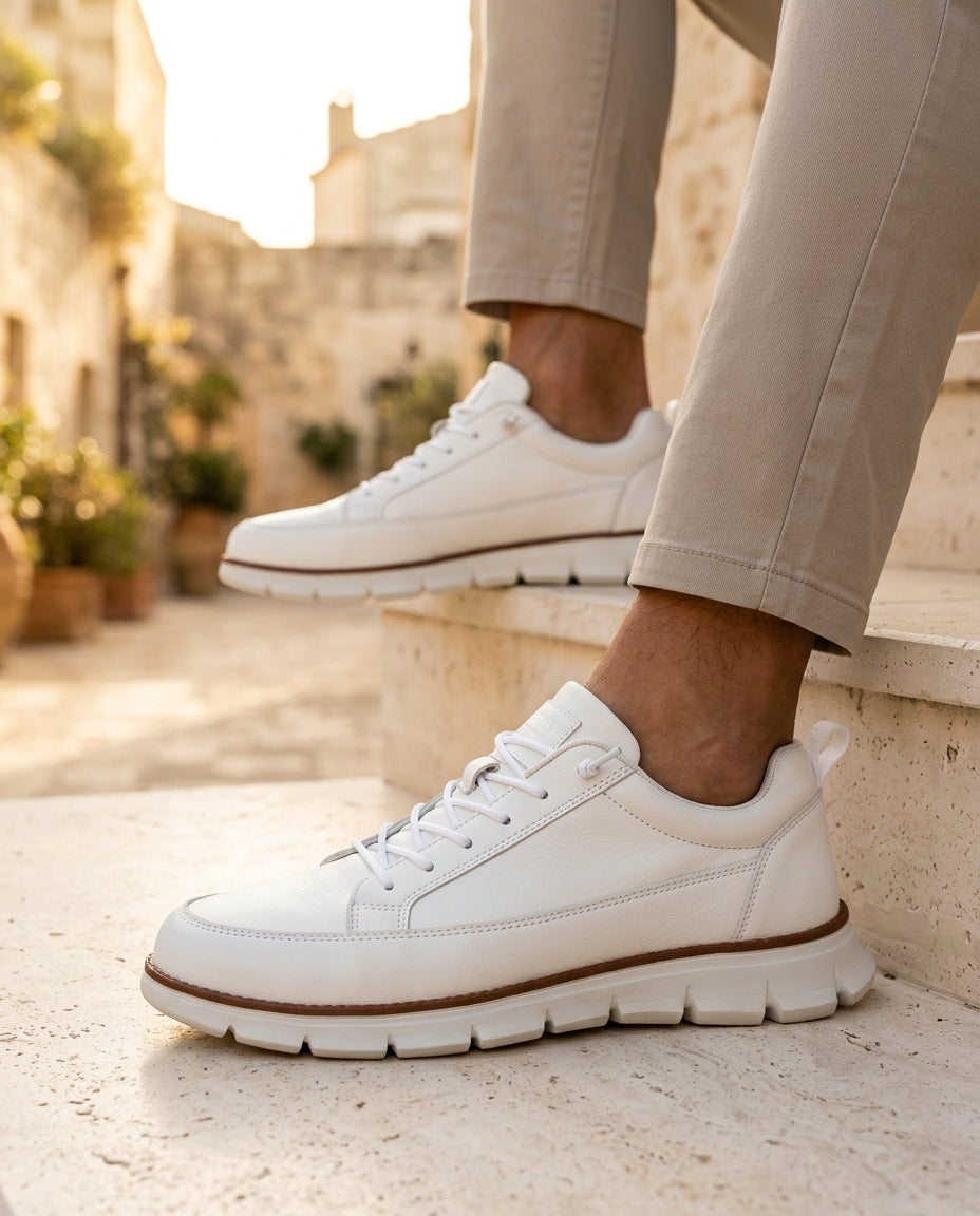Herensneakers met orthopedische zool leer zwart blauw grijs casual comfortabel voor dagelijks gebruik | Sulvida