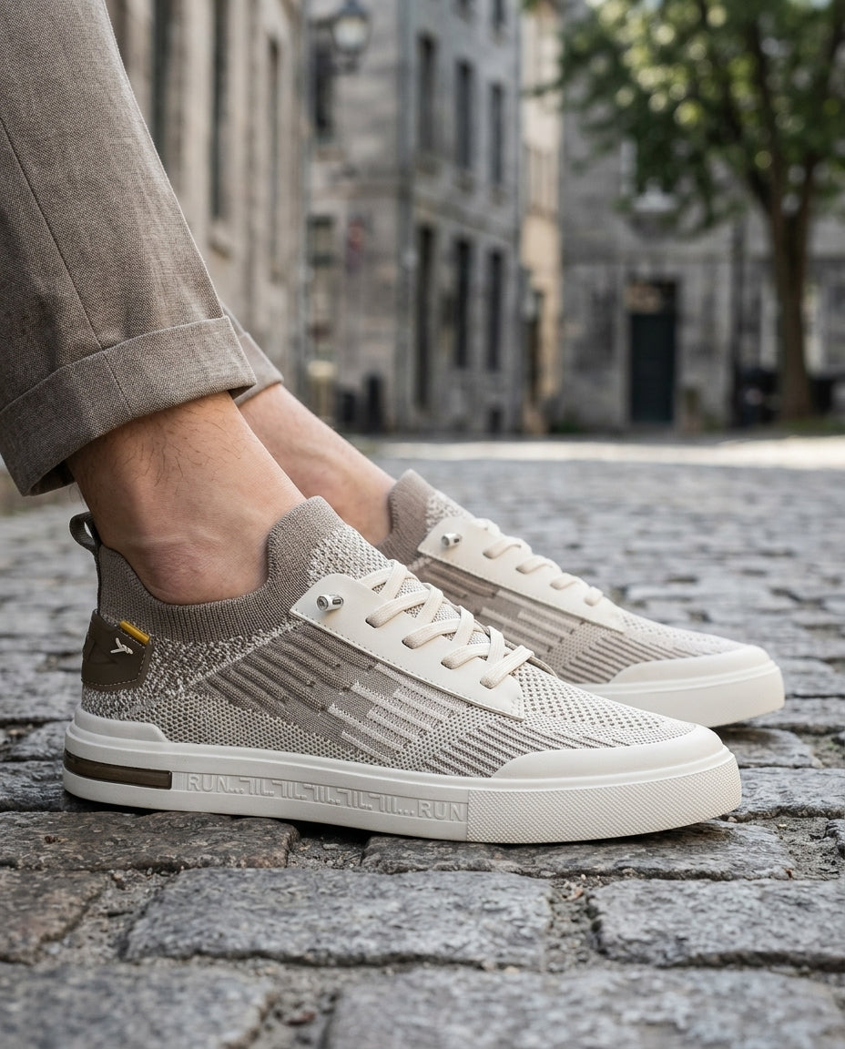 Gebreide Heren Sneakers Lichtgewicht Ademend Sportief Comfortabel met Vetersluiting voor Dagelijks Gebruik | Sulvida