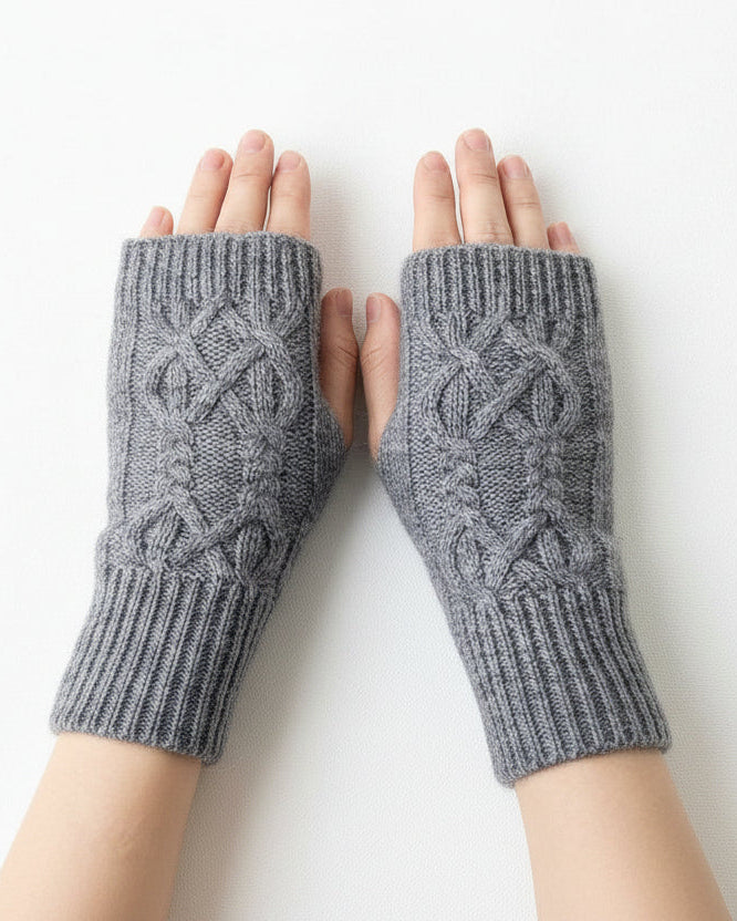 Polswarmers Kabelpatroon Dames Vingervrij Gebreid Zachte Wol Handwarmers Herfst Winter Stijlvol Elegant | Sulvida