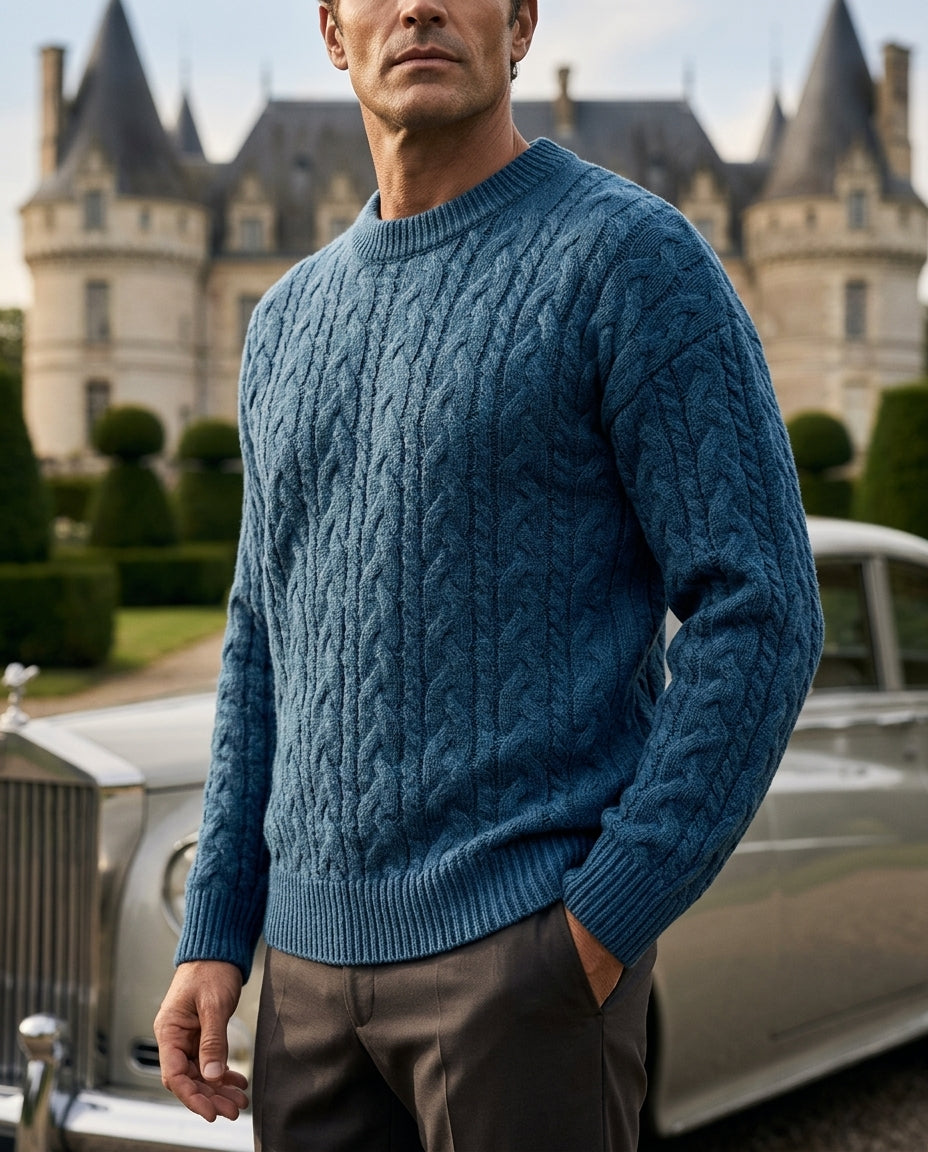 Heren Kabelgebreide Trui in Wolmix Warm Comfortabel Gebreid Shirt Herfst Winter Stijlvol Bovenkleding | Sulvida