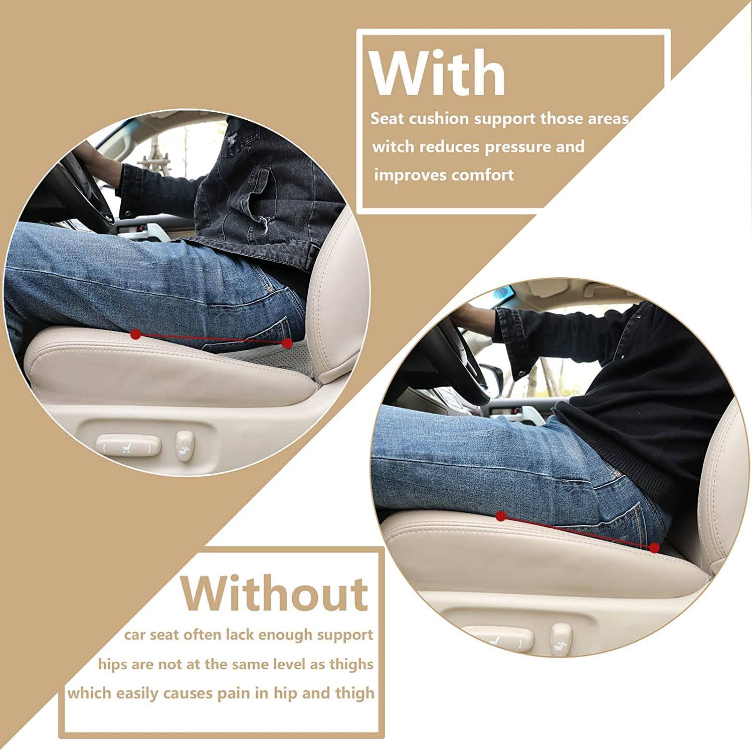 Autostoelkussen voor Kortere Bestuurders – Verhoogkussen met Memory Foam – Ergonomische Zitverhoger voor Auto – Comfort & Rugondersteuning | Sulvida